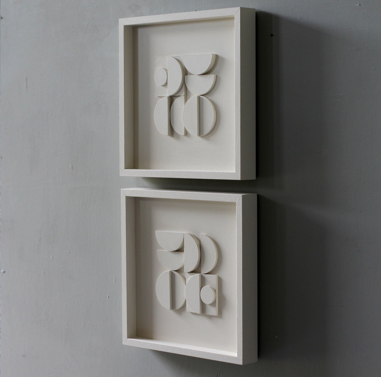 Modern Geometric Relief Wall Art - Set of 2