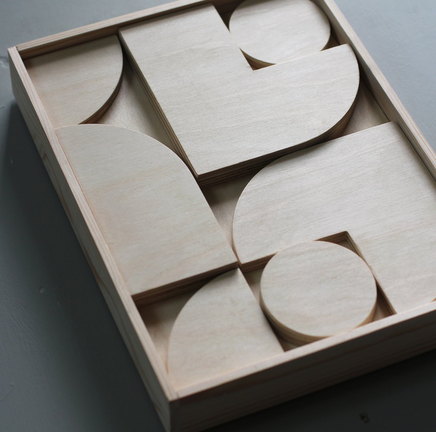 Geometric Wall Sculpture - Raw Plywood
