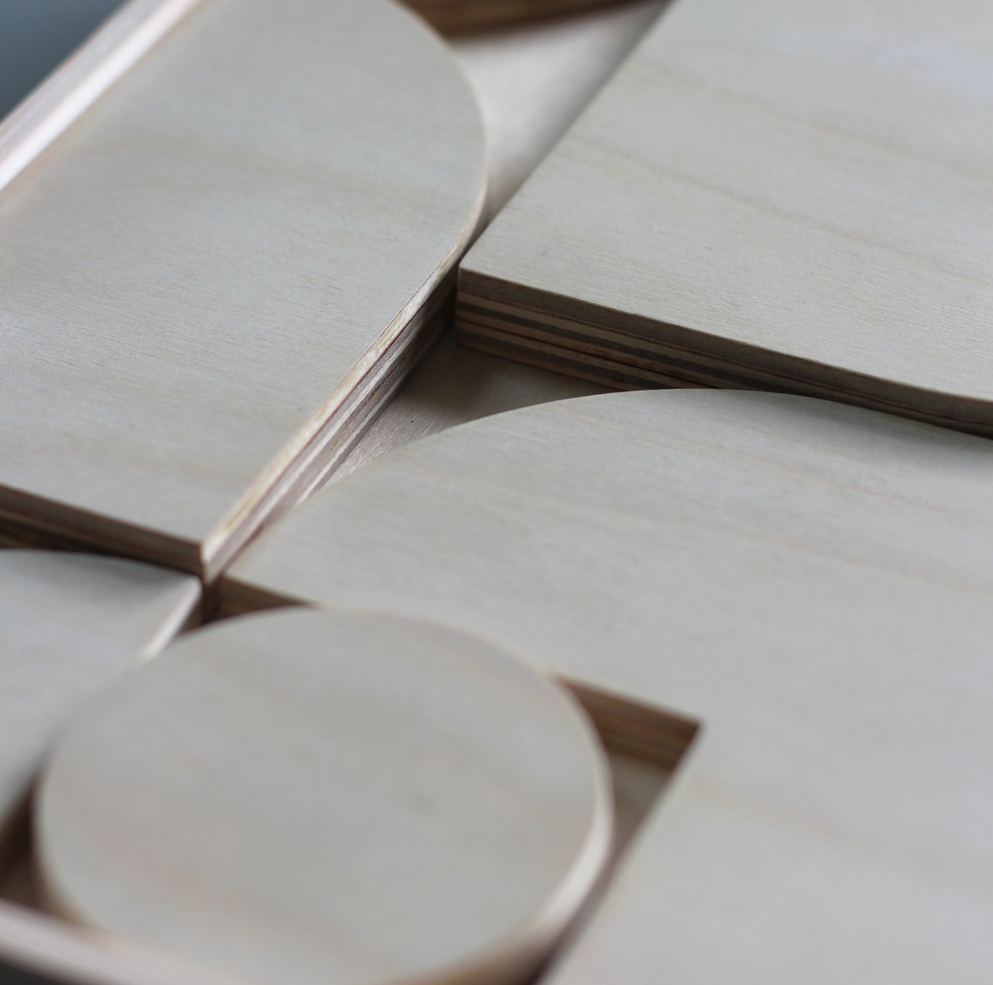 Geometric Wall Sculpture - Raw Plywood