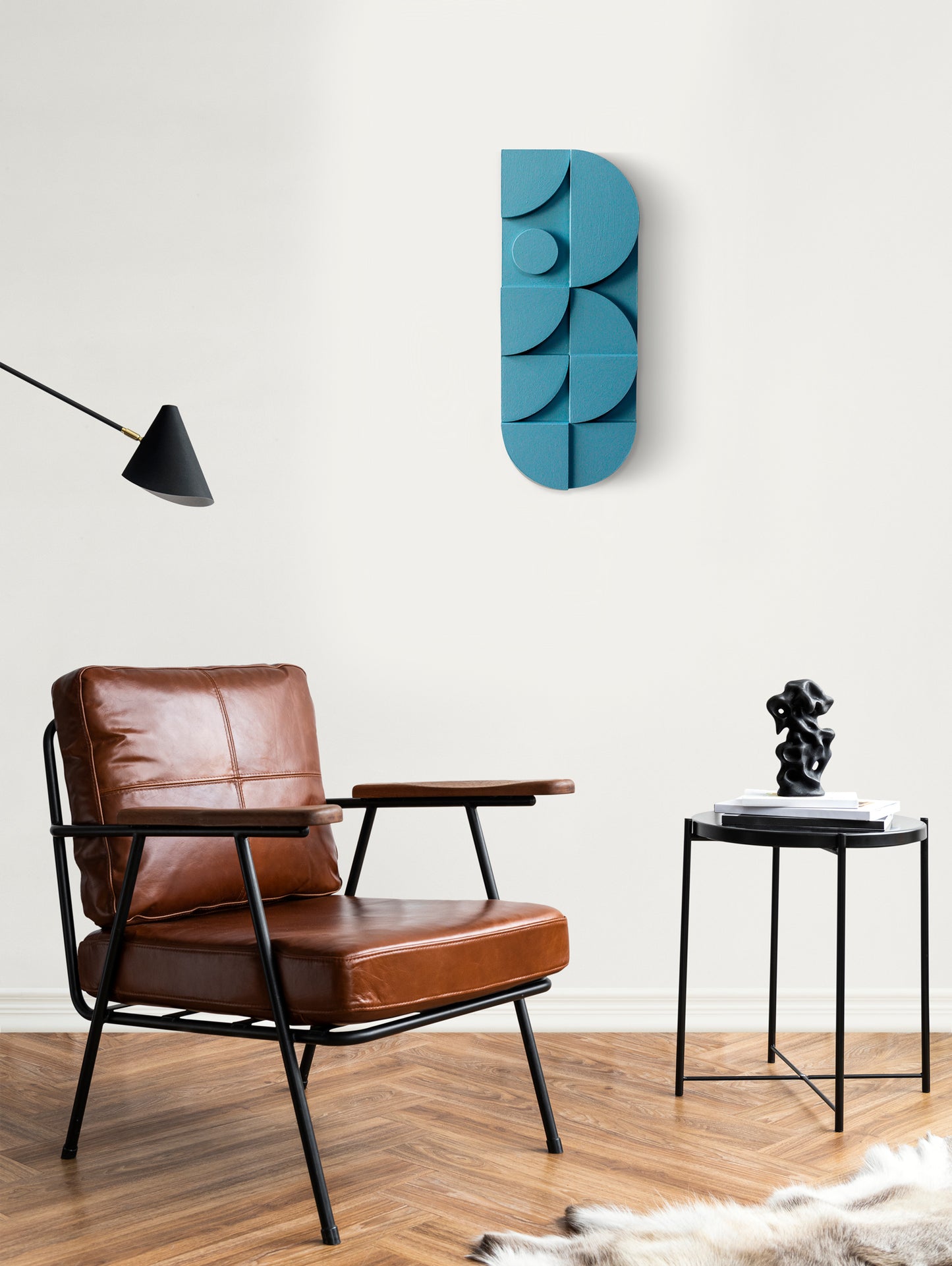 Modern Geometric Relief Wall Sculpture