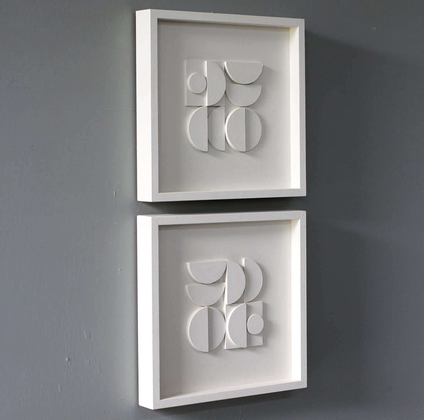 Modern Geometric Relief Wall Art - Set of 2